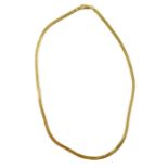 An 18ct yellow gold herringbone flat link necklace approx, length approx 40cm, approx 12.7g.