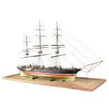 A scratch-built model of a 20th century sailing ship, 'Cutty Sark' tea clipper,