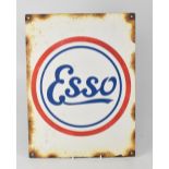 A vintage tin plate enamel Esso sign, 40 x 30cm.