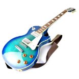 An Epiphone for Gibson Les Paul limited edition electric guitar, L6120151, graduated teal colour,