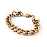 A large 9ct gold hollow link belcher bracelet, each link stamped 9ct with a half-textured finish,