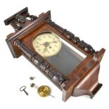 An early 20th century mahogany-cased Vienna-style wall clock,