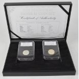 A 'Inaugural Silver £1 Coin Set' comprising a round pound coin and a twelve-sided pound coin.