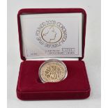 A gold 2003 '50th Anniversary' £5 crown, 22ct, limited edition no.702/2750.