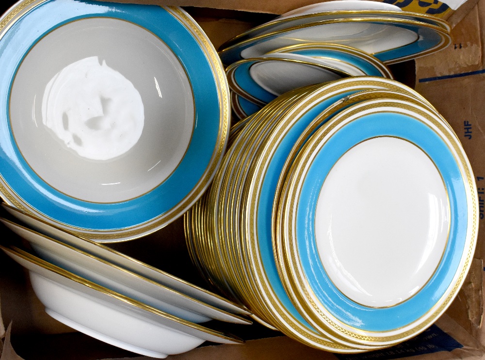 A Minton's Victorian turquoise gilt heightened dinner service, no. - Image 3 of 5
