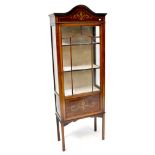 An Edwardian mahogany inlaid display cabinet,