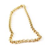 A large 9ct gold belcher necklace, length 50cm, approx 40g.