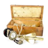 A Walker's Excelsior MKIV ship's log and spinner in original wooden case,