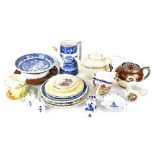 A quantity of mainly vintage tea and decorative ceramic ware to include a Copeland blue and white