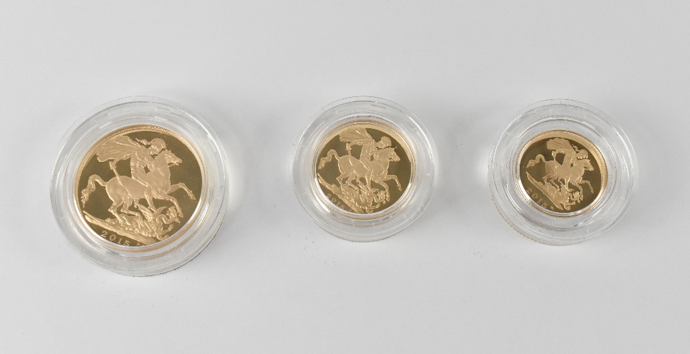 A 2015 three gold coin premium set consisting of a double sovereign, - Image 3 of 3