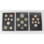 Three 'UK Definitive proof' coin sets, 2008, 2013 and 2015 (3).