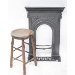 An Edwardian black cast iron fire surround, no.19724.