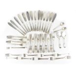 A quantity of Union Castle Line and Clan Line flatware to include fish knives, forks, pastry forks,