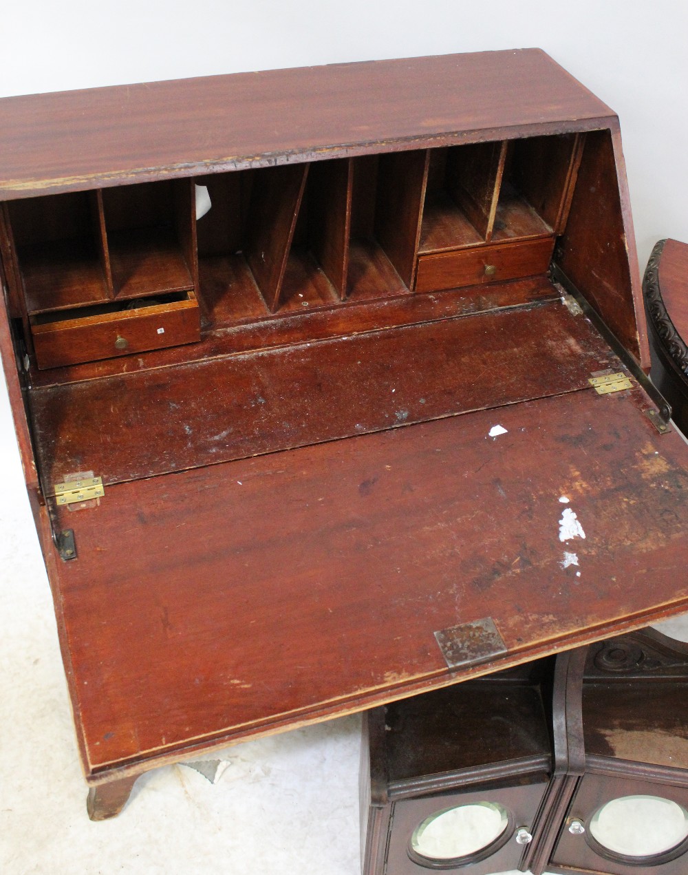 An Edwardian mahogany inlaid bureau, - Image 3 of 5