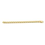 A large 9ct gold flat curb bracelet, length 21cm, curb width 1.2cm, approx 43.3g.