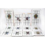 Fifteen late Victorian leaded and stained glass windows,