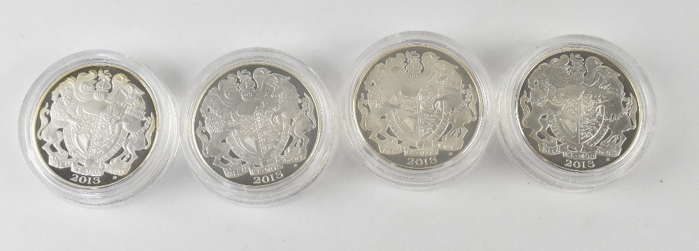 A 'Queen's Portrait', four £5 silver coin set, piedfort, proof limited edition no.282/2,700. - Image 3 of 5