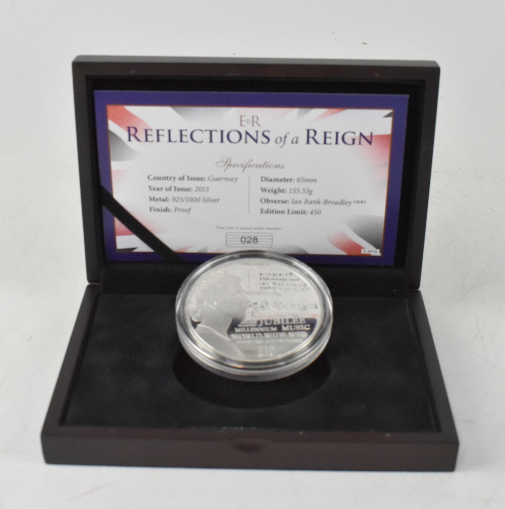 A 2015 'The Reflections of a Reign', limited edition no.028/450, 5oz, £10 silver coin. - Image 2 of 2