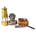 Various collectibles to include a Jolly man cast metal moneybox,