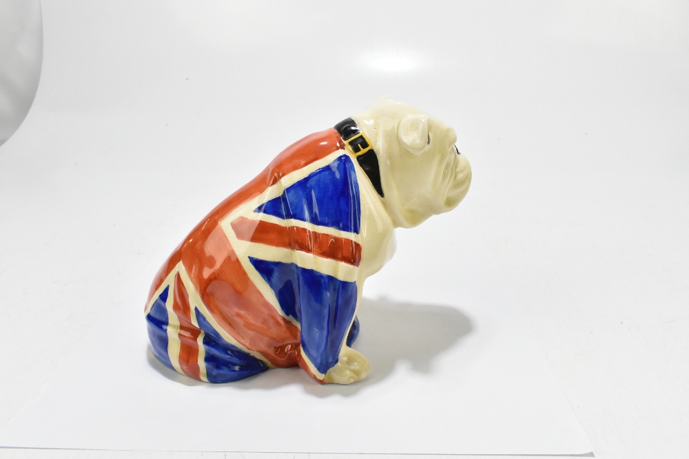 ROYAL DOULTON; a model of a seated bulldog draped in a Union Jack, no.645658, height 15cm, length - Image 4 of 6