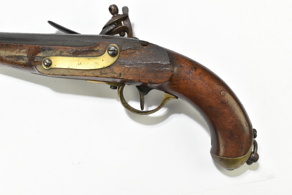 A 19th century Belgian flintlock pistol with 9.5" barrel, plain lock plate stamped '853' and - Image 9 of 12