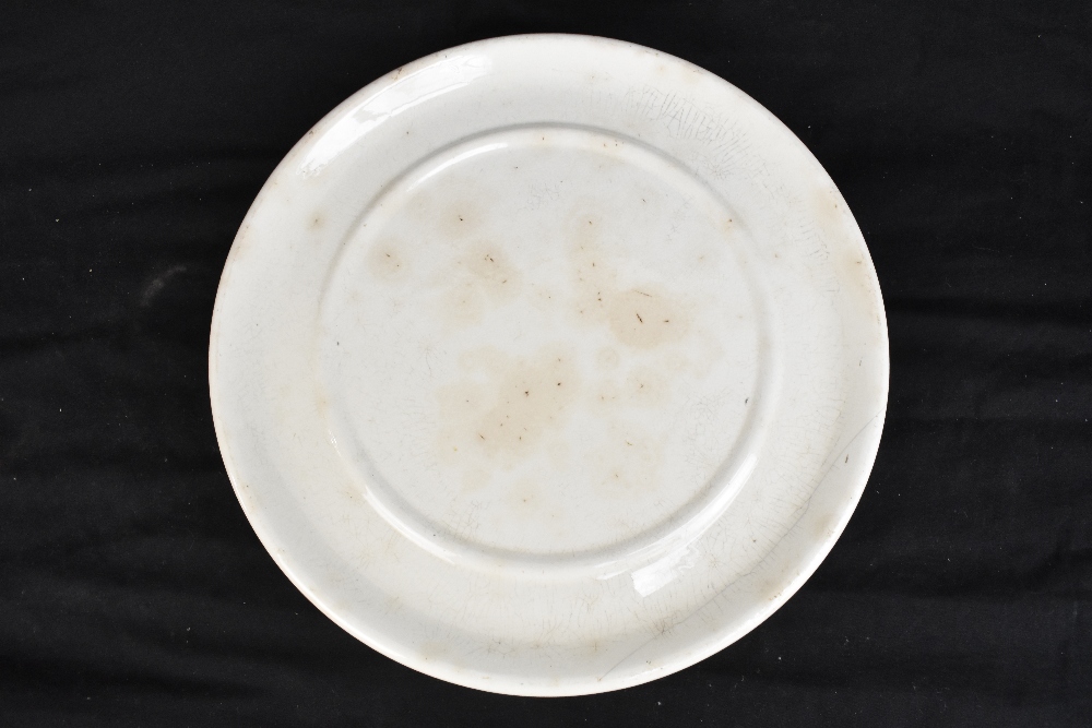 A late 19th/early 20th century ironstone Pure Butter butcher's slab, of circular form, diameter - Image 5 of 7