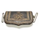 A Victorian leather and bullion work dispatch pouch with applied VR Royal cipher, length 15.5cm.