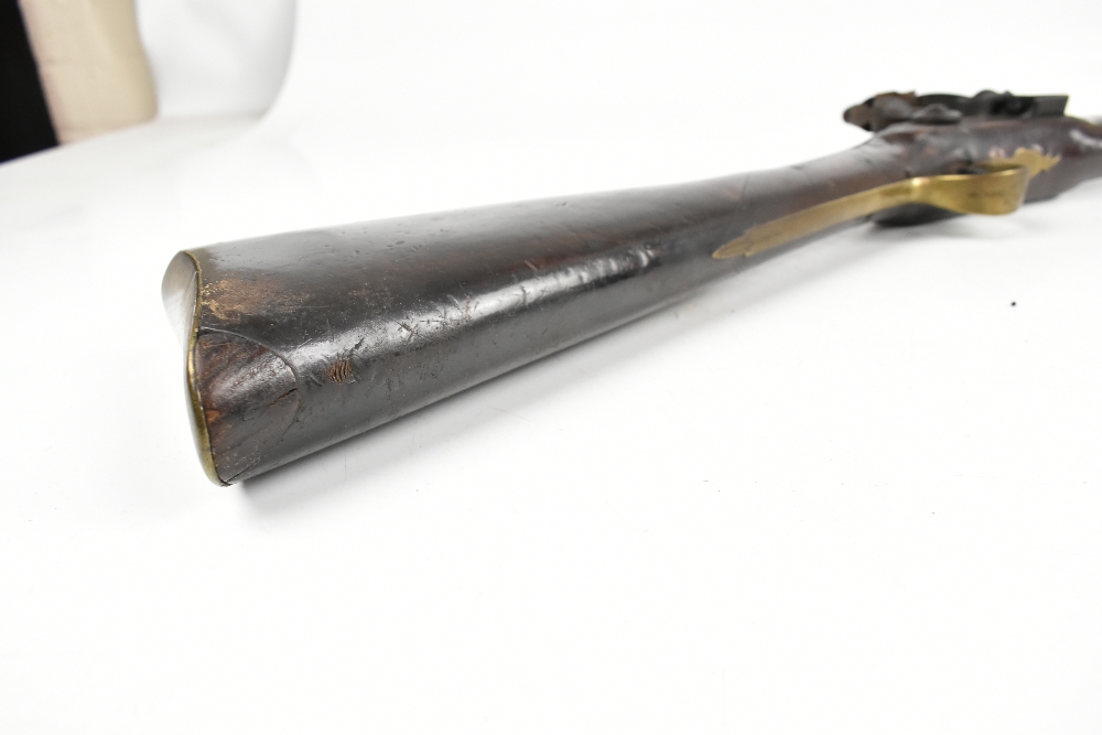 CONWAY; a 19th century brass barrelled blunderbuss, inscribed maker's name to the lock plate, the - Image 5 of 14