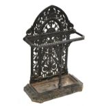 FALKIRK; a 19th century umbrella/stick stand with cast floral decoration and central section, with