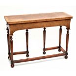 An unusual mid/late 19th century burr yew wood, yew wood and yew crossbanded card table of 17th