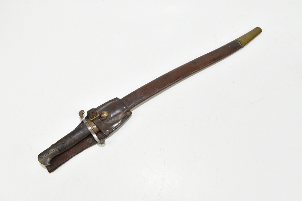 A late 19th century Chassepot-type military issue bayonet, the fullered blade with War Department - Image 8 of 8