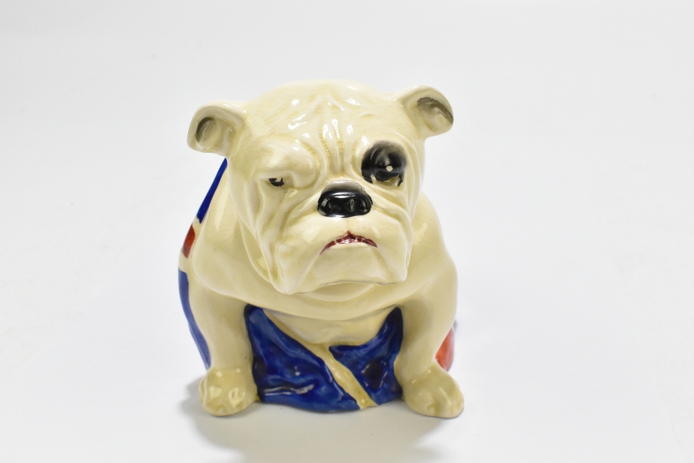 ROYAL DOULTON; a model of a seated bulldog draped in a Union Jack, no.645658, height 15cm, length - Image 5 of 6