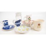 A collection of 19th century and later ceramics including a small selection of Goss and other