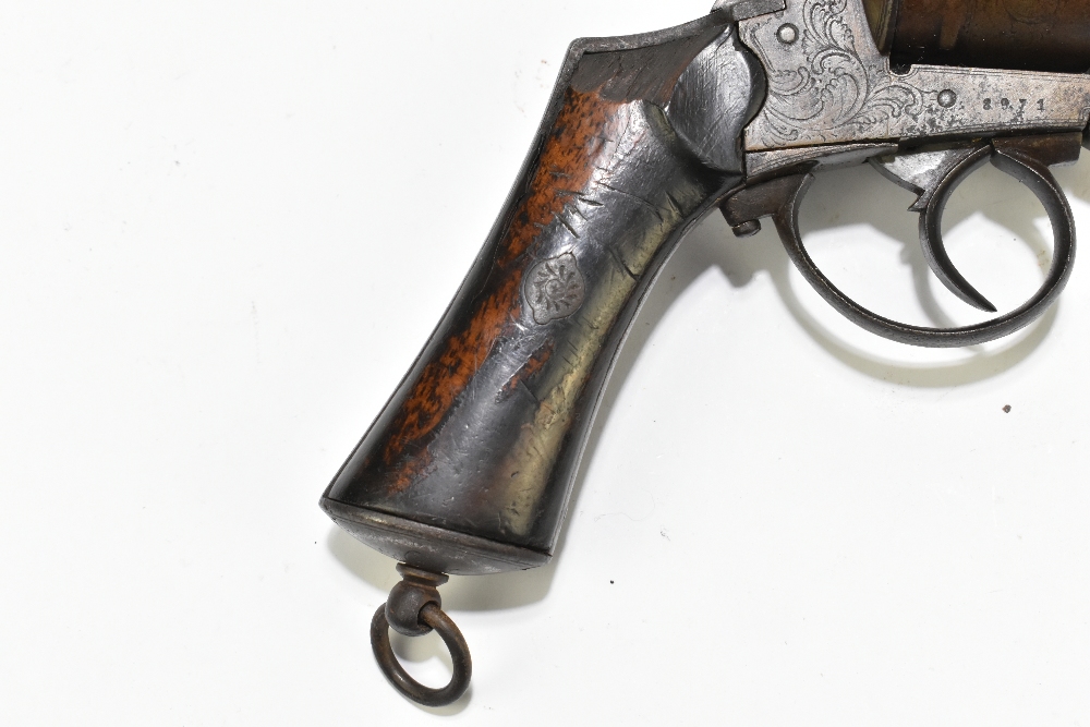 A late 19th/early 20th century Belgian pinfire revolver, the frame indistinctly signed with the - Image 6 of 10
