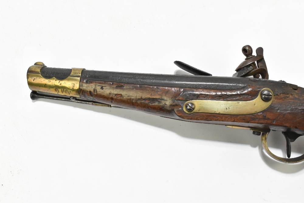 A 19th century Belgian flintlock pistol with 9.5" barrel, plain lock plate stamped '853' and - Image 10 of 12