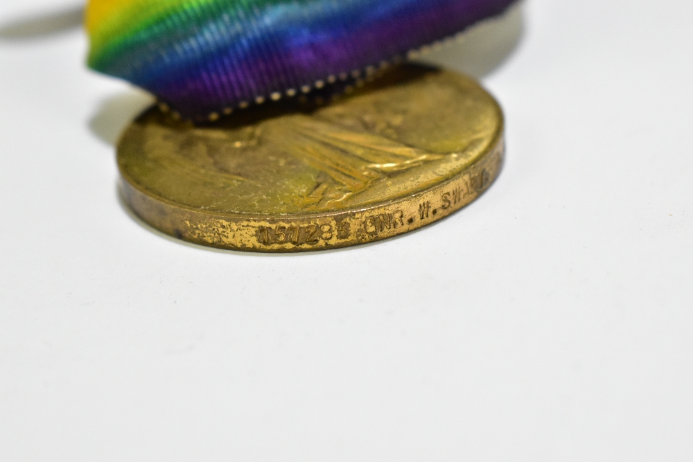 A WWI War and Victory medal duo, awarded to 157283 Gunner W. Swaby R.A., accompanying dog tags, - Image 7 of 10