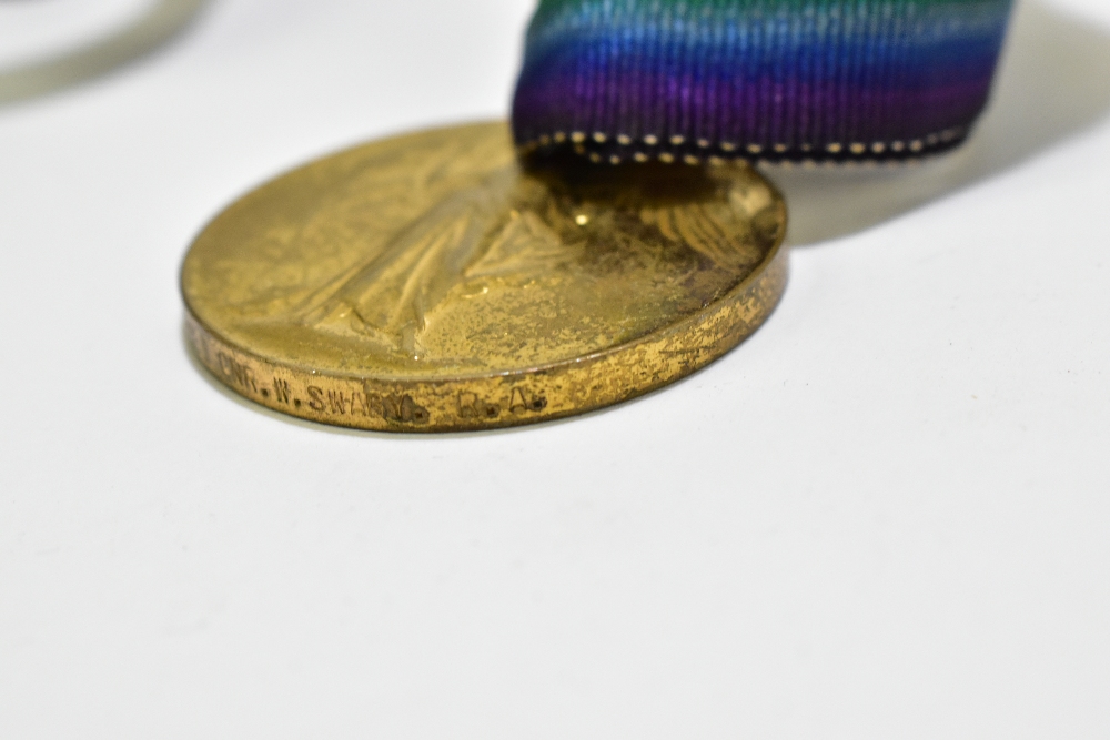 A WWI War and Victory medal duo, awarded to 157283 Gunner W. Swaby R.A., accompanying dog tags, - Image 8 of 10