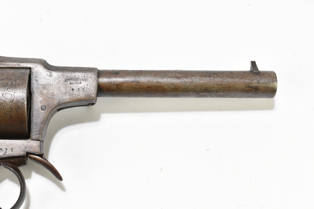 A late 19th/early 20th century Belgian pinfire revolver, the frame indistinctly signed with the - Image 8 of 10