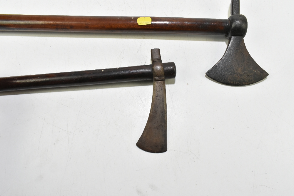 A simple tomahawk, shaft length 38cm, and a larger axe (2). Provenance: The Captain Allan Marshall - Image 5 of 6