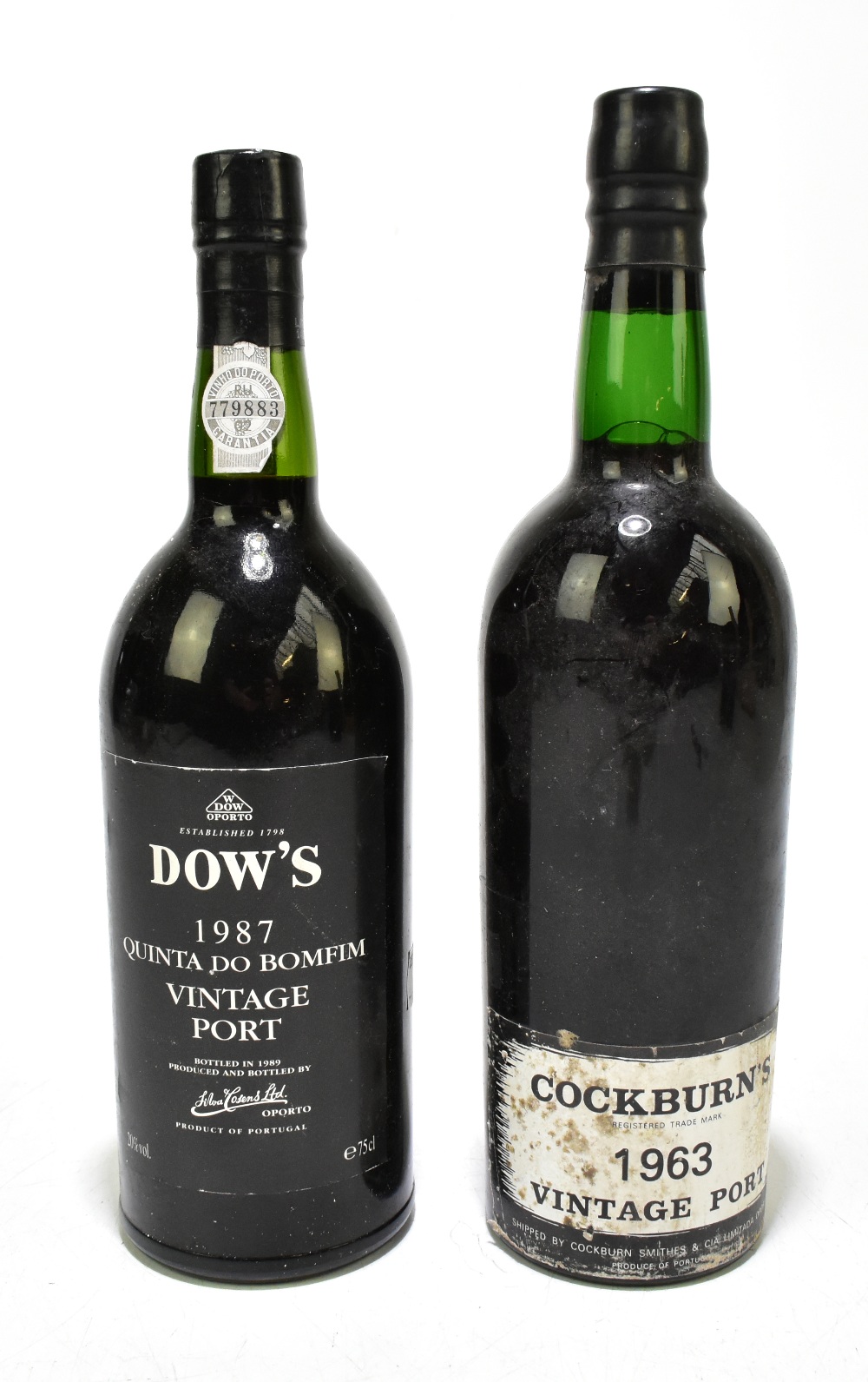 PORT; two single bottles comprising Cockburn's 1963 and Dow's Quinta do Bomfim 1987, both 75cl (2).