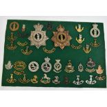 THE LOYAL NORTH LANCASHIRE REGIMENT; a good group of badges including two helmet/shako plates, a