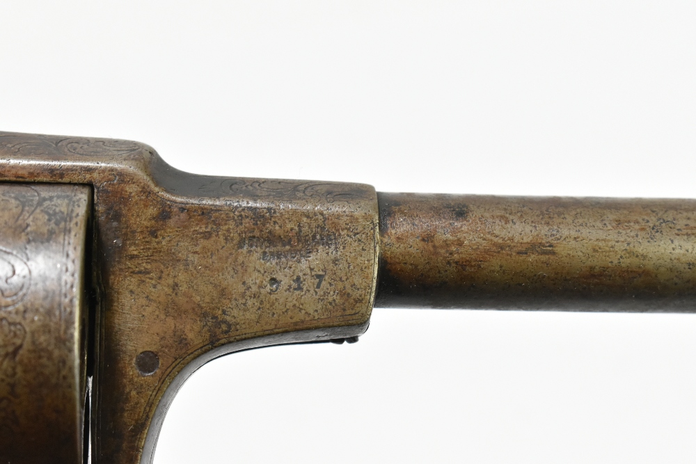 A late 19th/early 20th century Belgian pinfire revolver, the frame indistinctly signed with the - Image 9 of 10