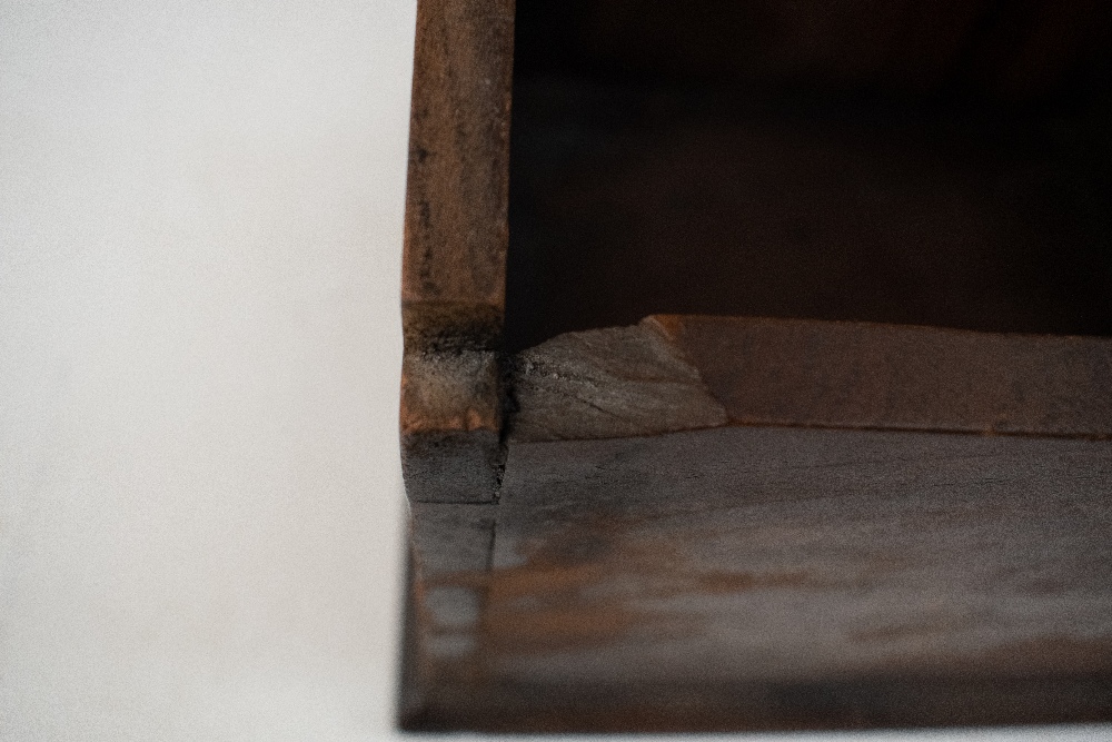 An early 19th century mahogany salt box, height 36cm, and an early 20th century walnut desk stand, - Image 9 of 10