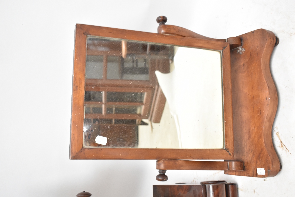 A 19th century mahogany swing dressing table mirror, with two base drawers, height 61cm, width 52, - Image 3 of 4