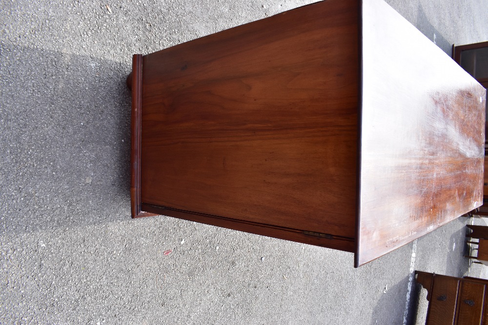 A linen cupboard with pair of panelled doors enclosing two slides, raised on bun feet, height - Image 5 of 6