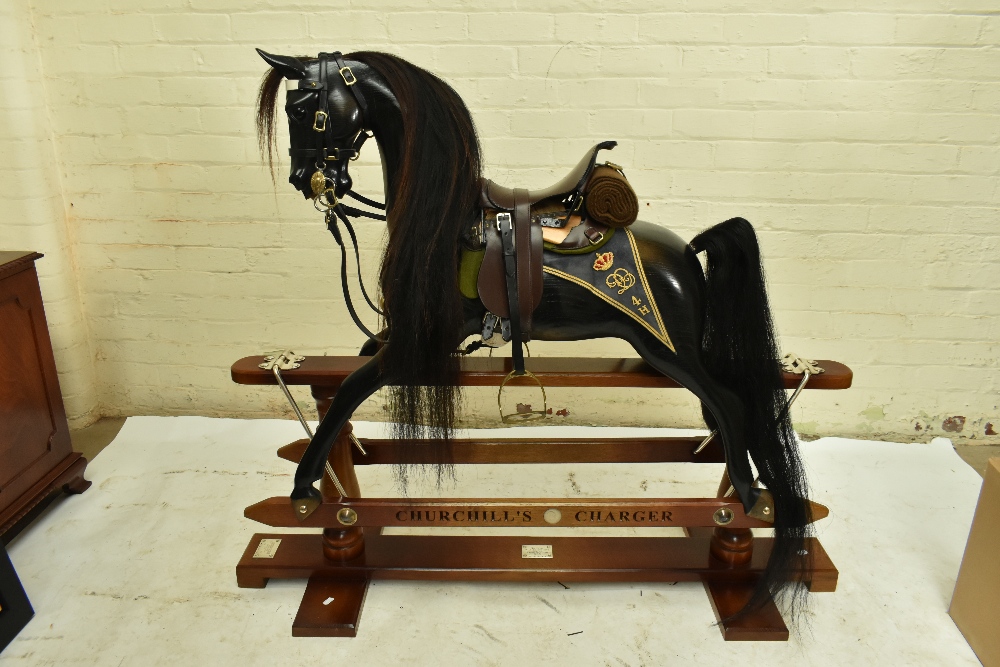 STEVENSON BROTHERS; a good and rare 'Churchill's Charger' rocking horse, in English oak with - Image 3 of 11