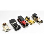 FRANKLIN MINT; five boxed model classic vehicles comprising 1912 Packard Victoria, 1915 Stutz