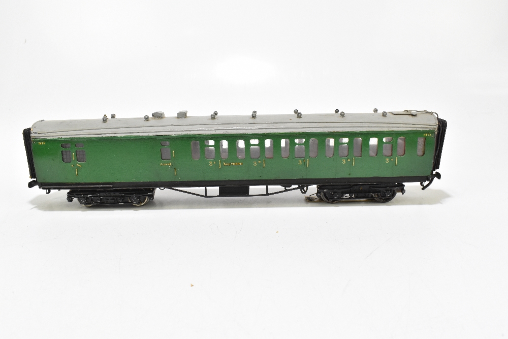 Three kit or scratch built wooden bodied Southern Railway coaches with electric multiple units - Image 8 of 10