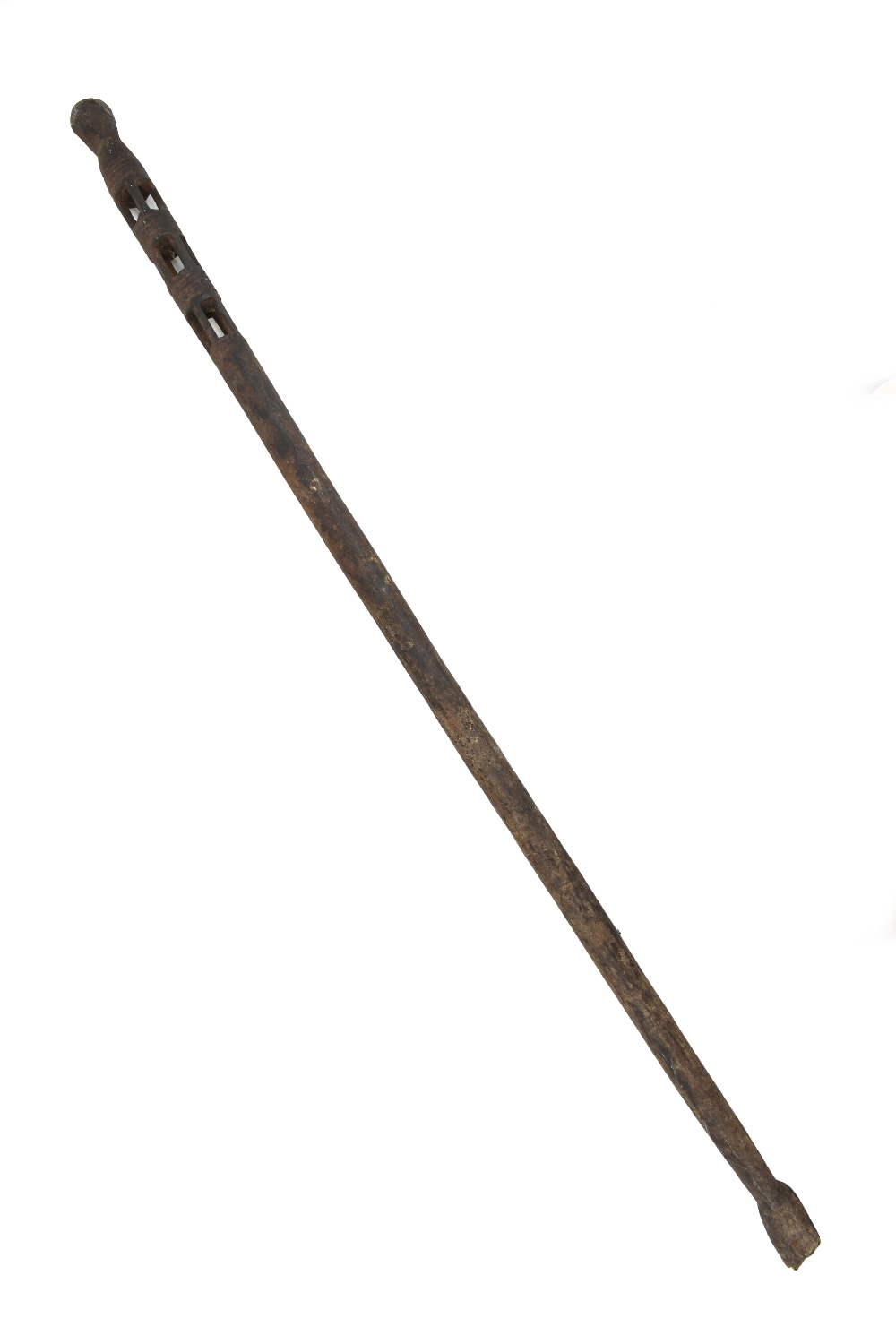 An early 20th century African tribal Betel nut carrier, length 113cm. - Image 3 of 9