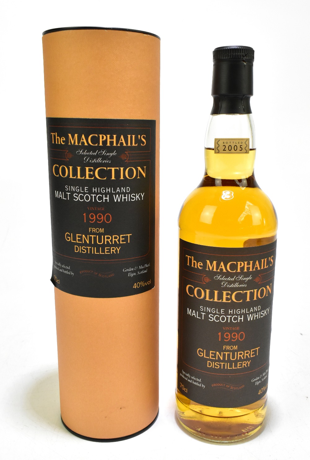 WHISKY; a single bottle of Glenturret aged 15 years single Highland malt Scotch whisky, distilled